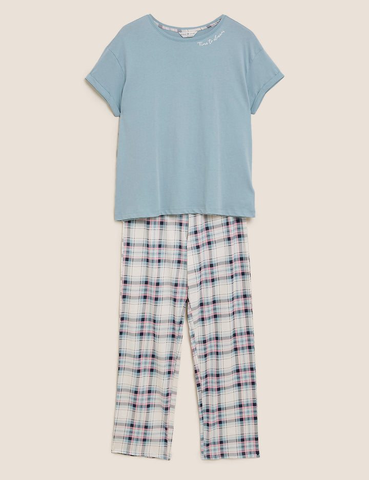 M&S Ladies S/S Night Suit Top Pajama T37/4432F