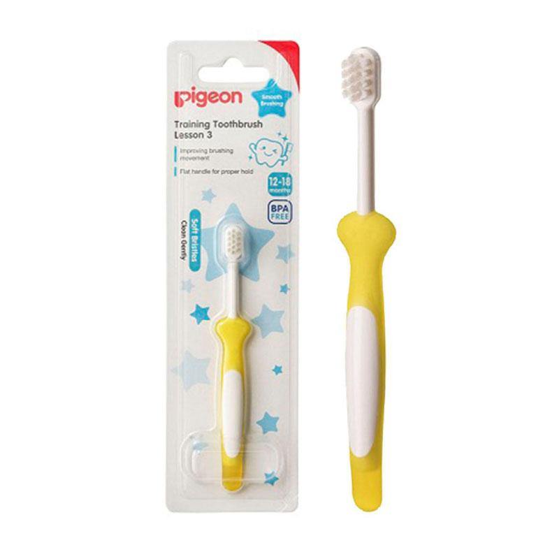 Pigeon Baby Training Tooth Brush Lesson 3 Yellow K838 (A)