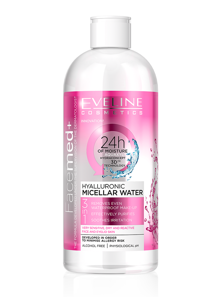 Eveline 24h Hyaluronic Micellar Water 3 in 1 400ml