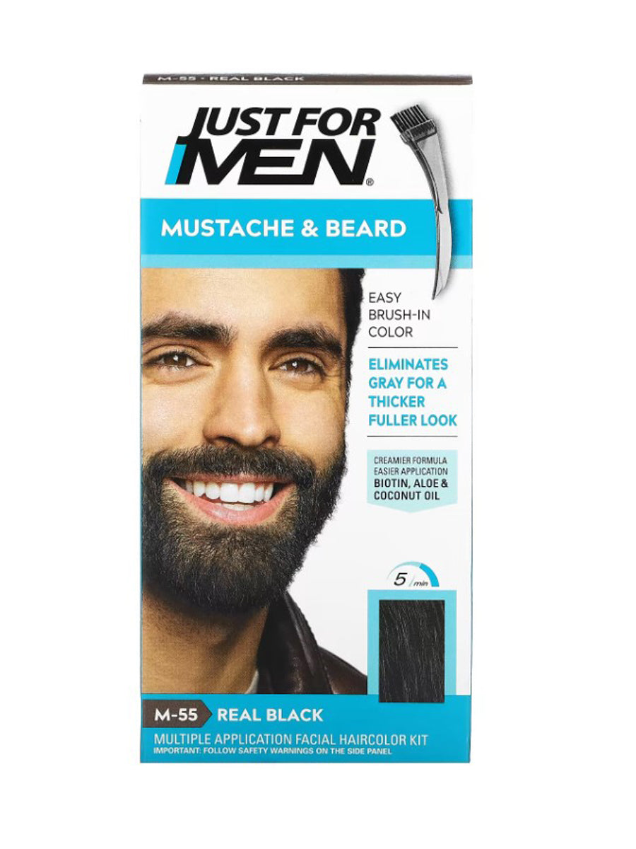 JUST FOR MEN HAIR COLOR BRUSH IN COLOR GEL (BEARD) NATURAL REAL BLACK