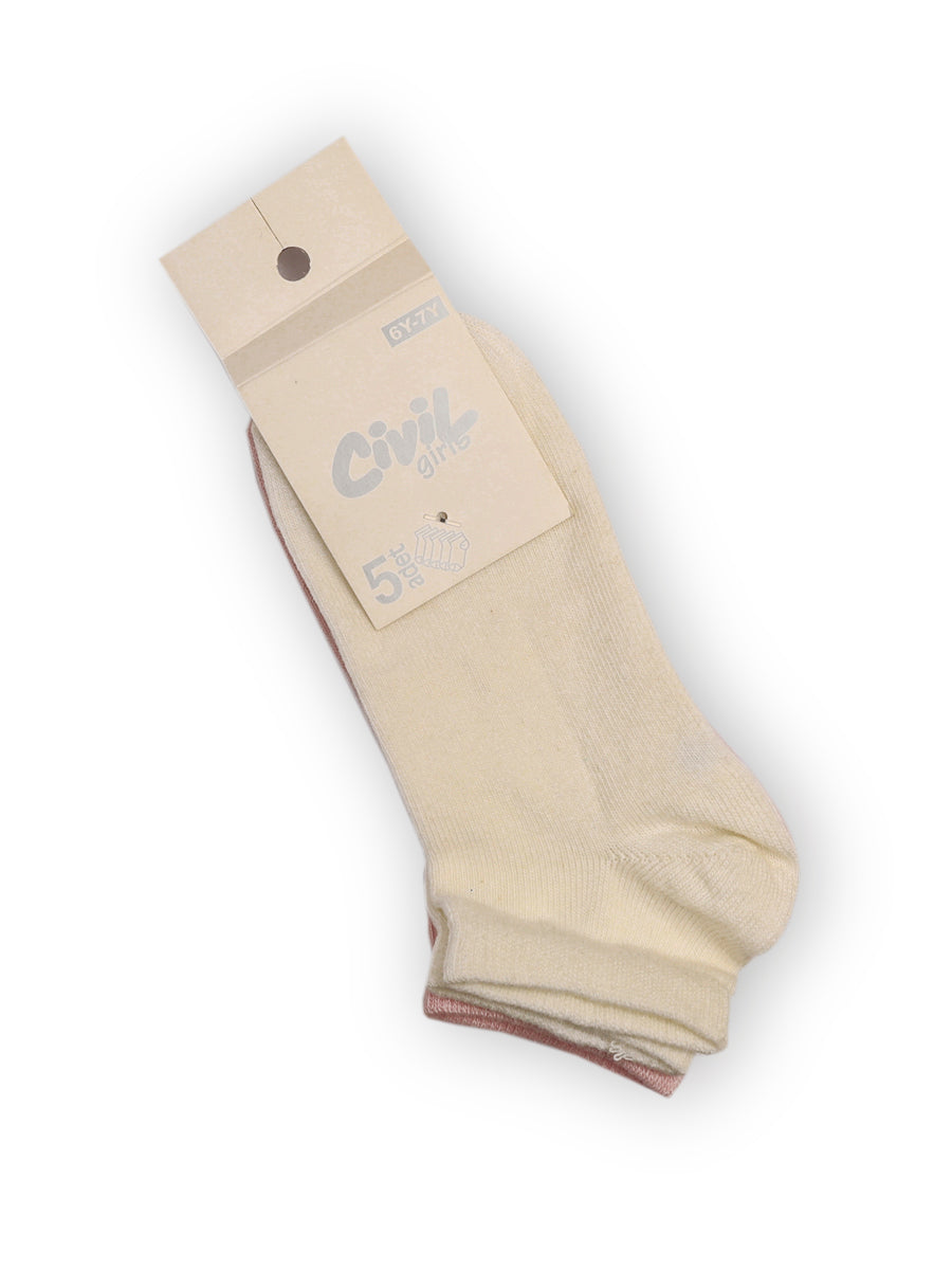 Civil Girls Cotton Ankle Socks 5Pk #2320 (S-22)
