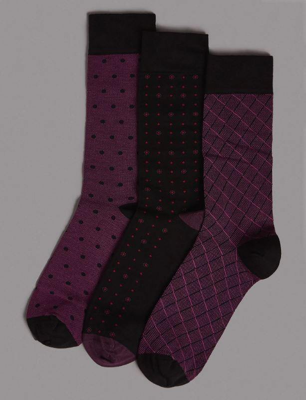 M&S Men 3 Pairs Modal Bland Sock T10/9891