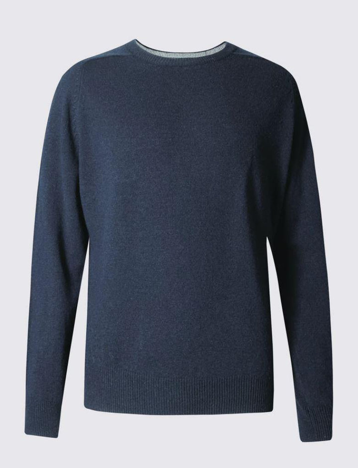 M&S Mens Lambswool R-Neck L/S Jersey T30/2550M